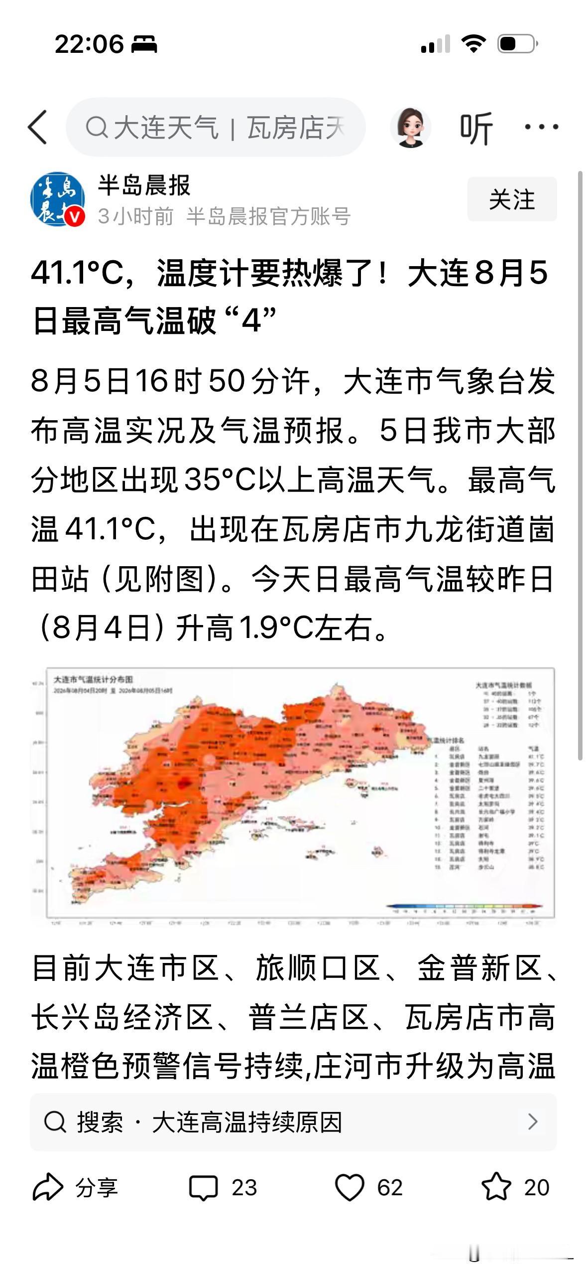 我和烤肉之间就差一撮孜然。

今天大连是真热。
住在大连20多年，只有2018年