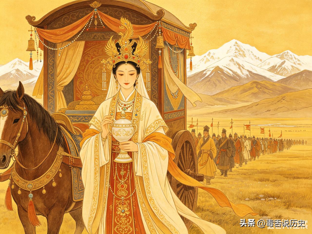 先说冯燎，西汉时期，她跟着丈夫去西域，丈夫是都护，但她自己就是半个外交家。后来西