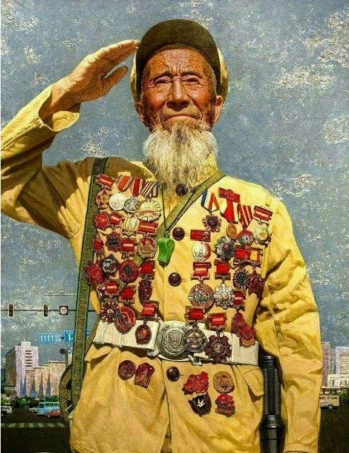 沉甸甸的勋章，才有了我们今日美好的生活，敬礼