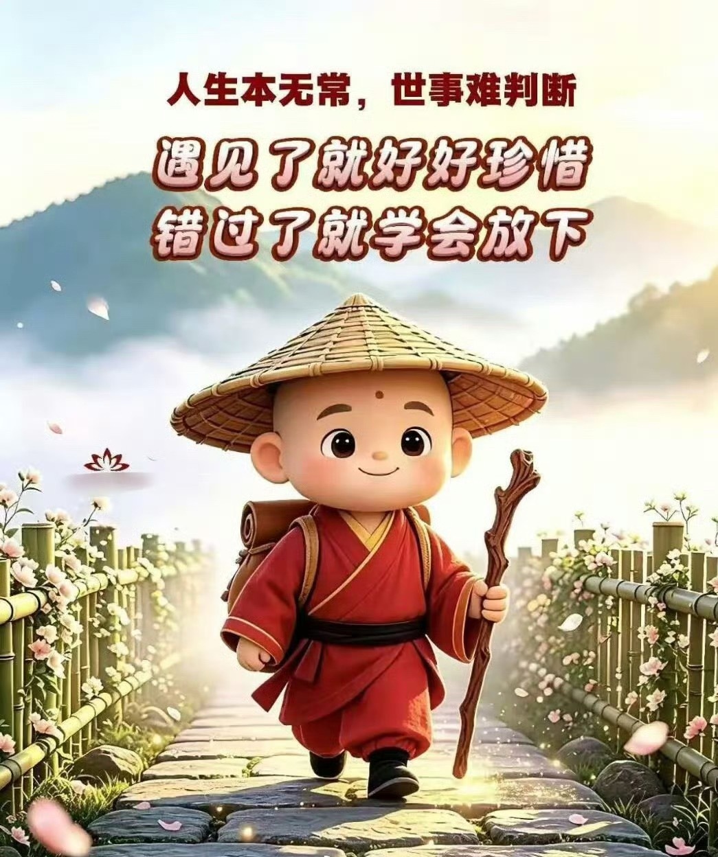 人生本无常，世事难判断遇见了就好好珍惜，错过了就学会放下 明珠佛学院降央登批师父