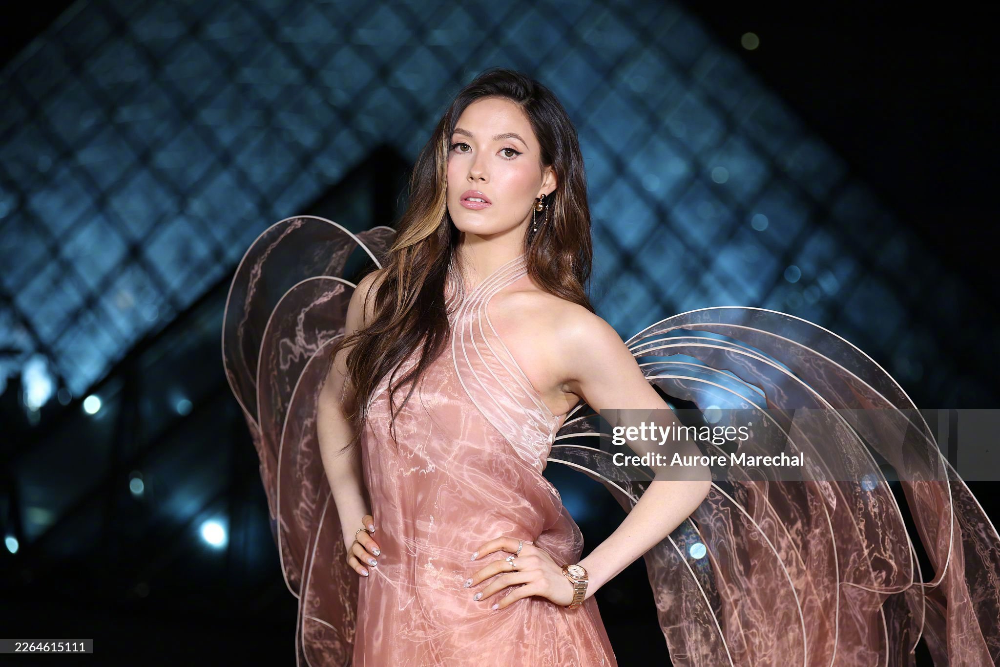 谷爱凌 亮相巴黎时装周·卢浮宫Grand Dîner慈善晚宴，身穿 Iris v