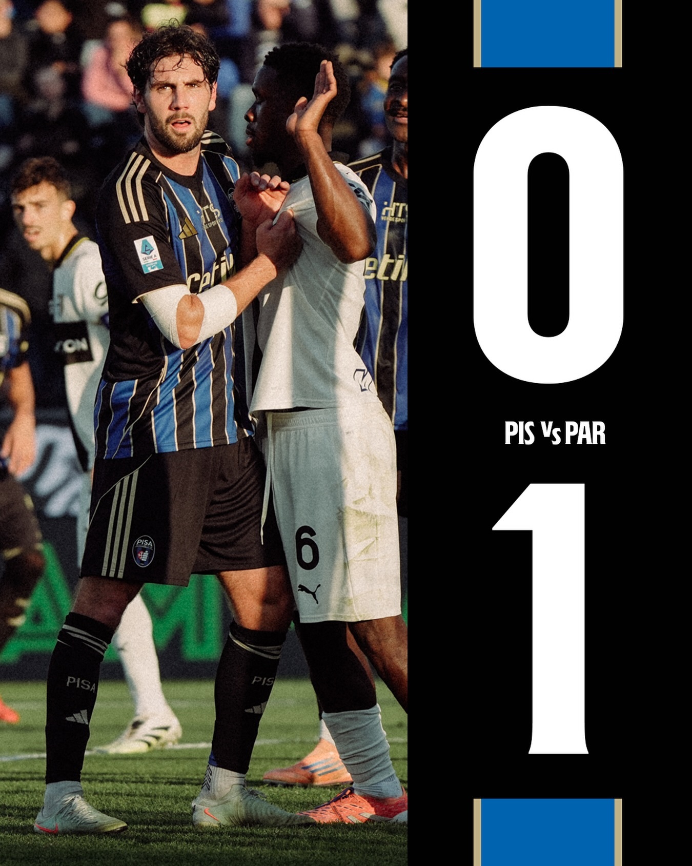 意甲联赛 由吉拉迪诺🇮🇹教练执教的比萨主场0：1负于帕尔马队。ac米兰名宿