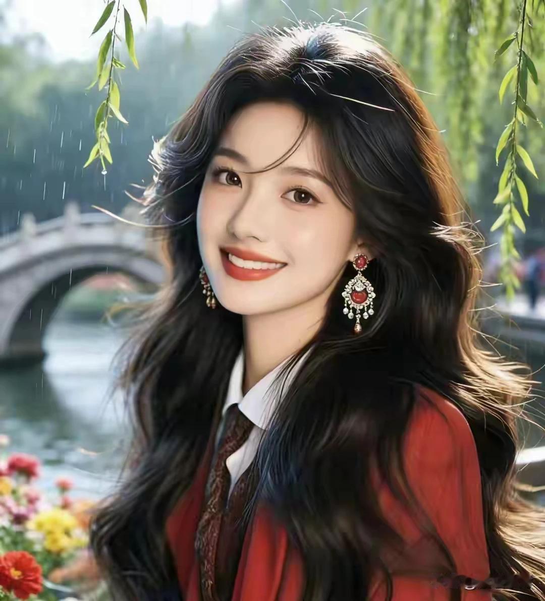 上联：风拂江南千丝暖
下联：雨润湖畔万柳舞