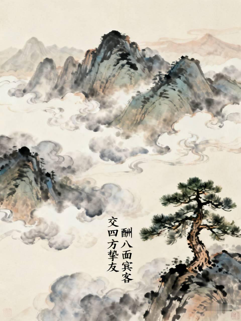 下联：酬八面宾客。