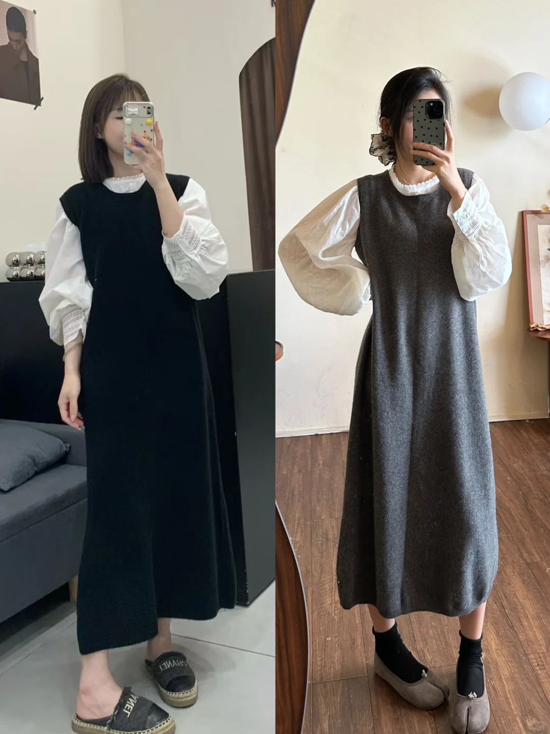 韩里韩气背心裙156和162的上身效果来咯🫶🏻