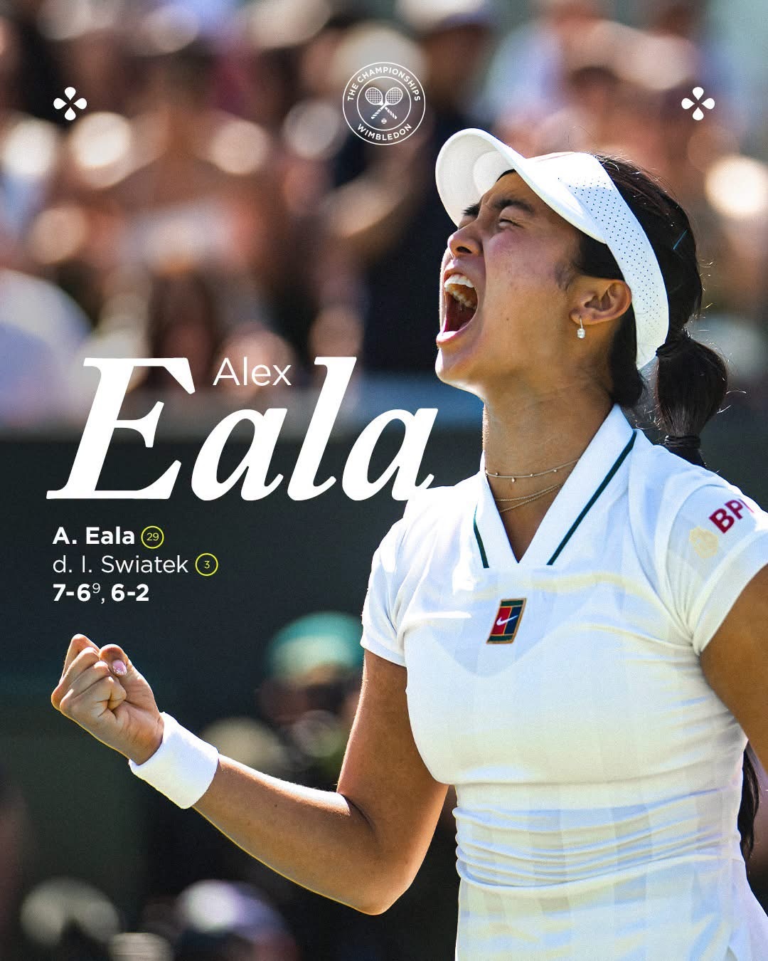 超級冷門 菲律賓球手伊雅娜（Alex Eala）喺溫布頓網球公開賽女單第三圈以7