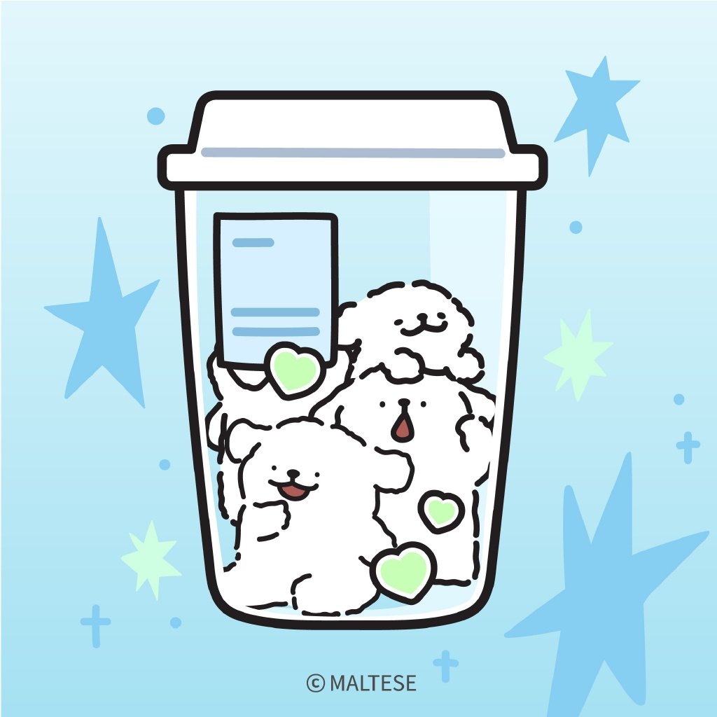 🧋线条小狗牌奶茶🧋#线条小狗maltese##头像##奶茶# ​​​