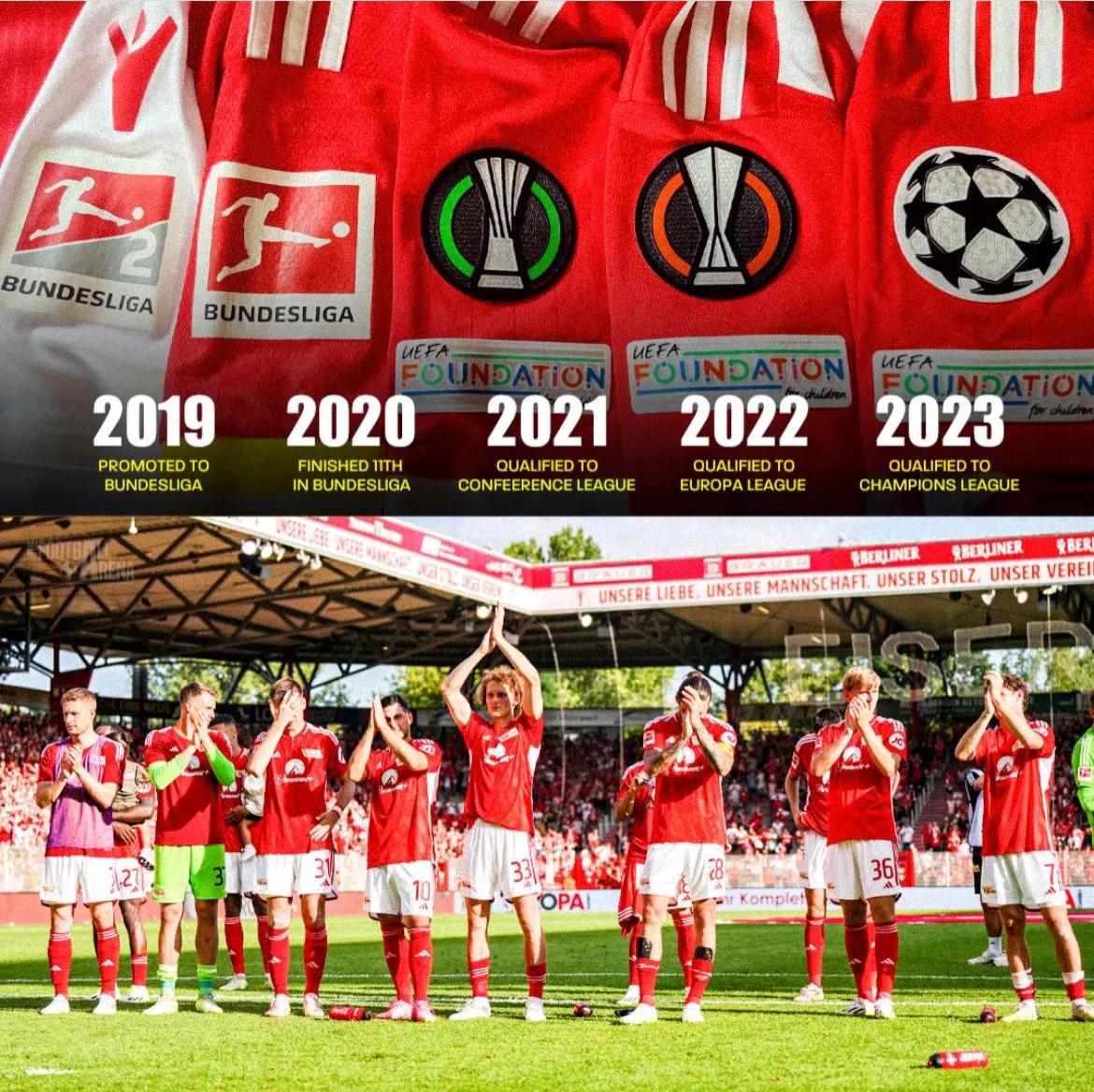 柏林联合的逆袭之路

2018-19赛季，当时柏林联合还身处德乙，通过升降级附加