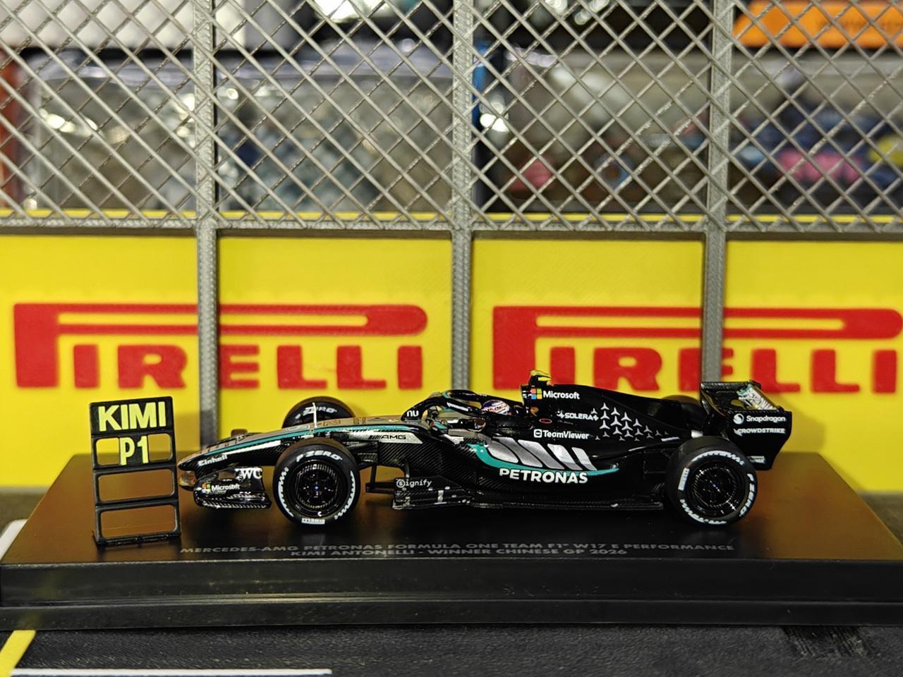 迷你切品牌1/64 安东内利 梅奔W17 F12026中国大奖赛生涯首冠周末 赛