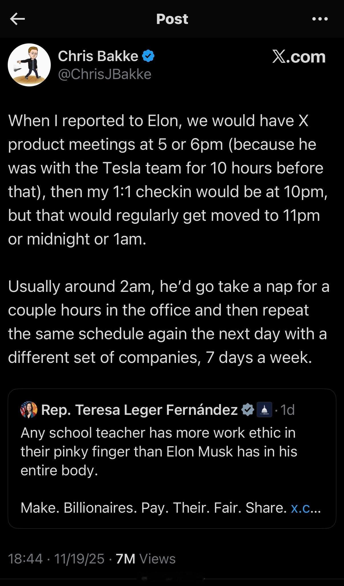前X 员工Chris Bakke：我给马斯克汇报的时候，X（推特）的产品会通常安