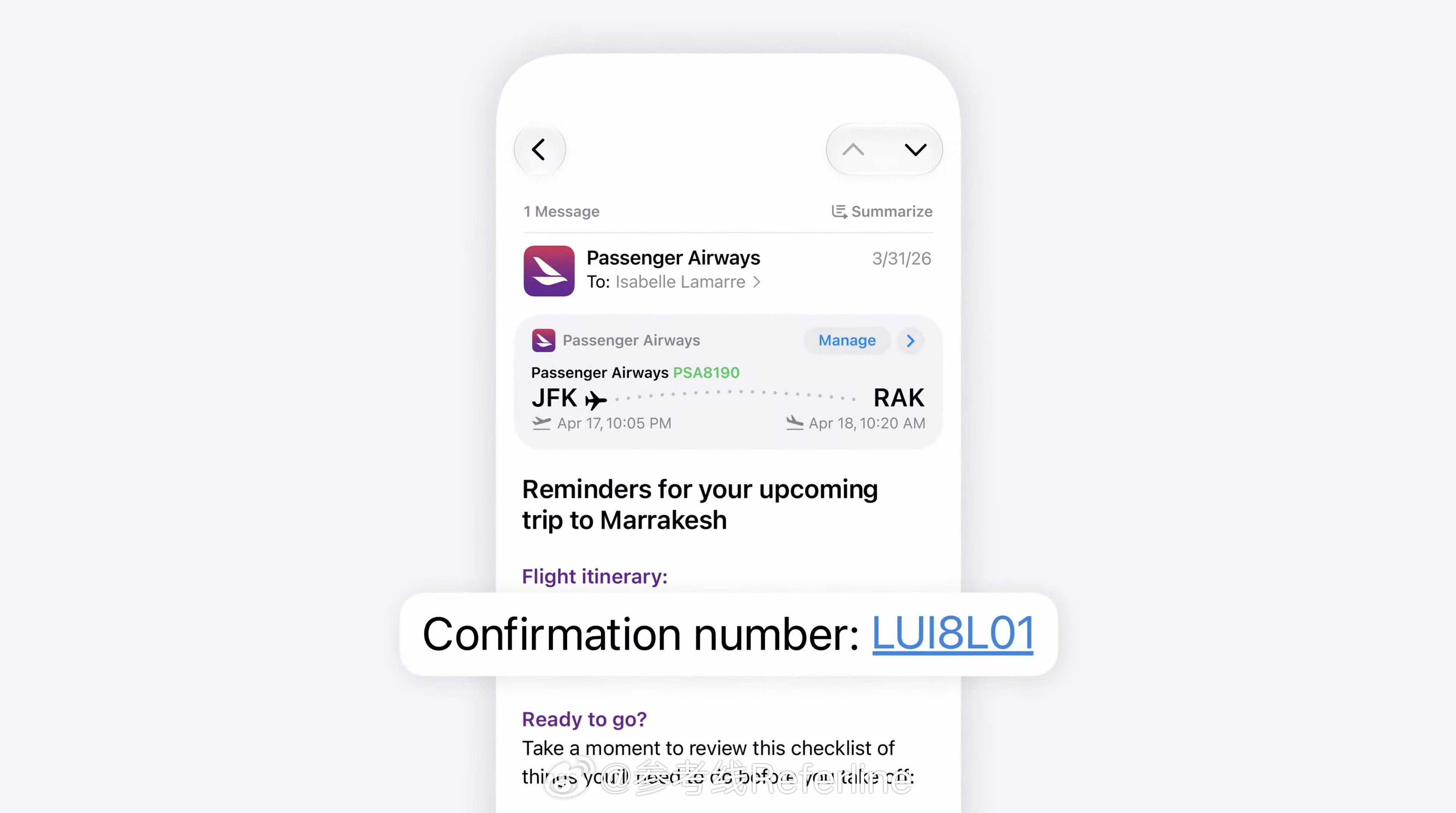 用户进行需要所有数据的商务通话时，Apple Intelligence 可以从所