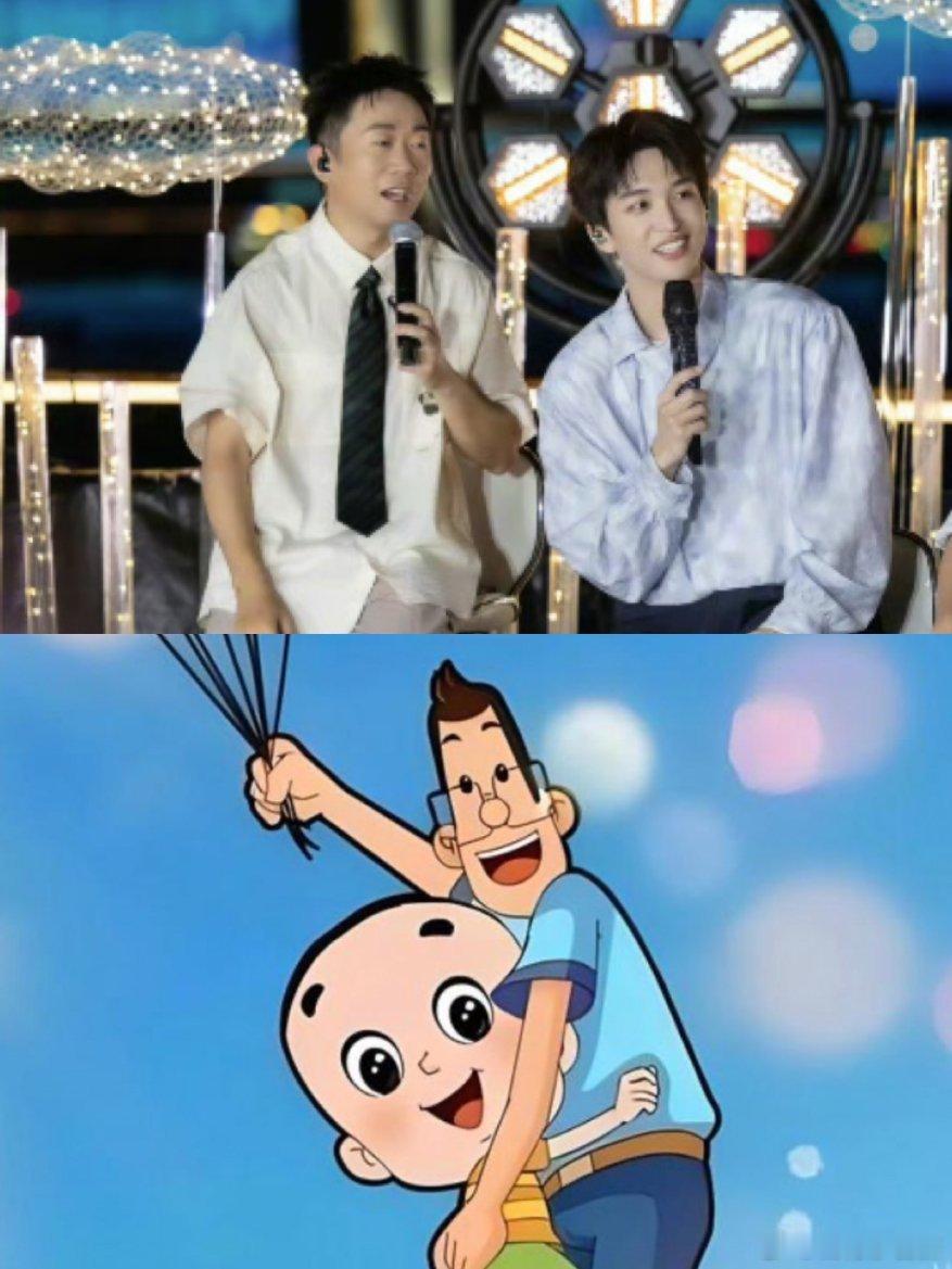杨迪黄子弘凡大头儿子小头爸爸刷到他俩同框照我直接笑出声，这站位、这身高差，不就是