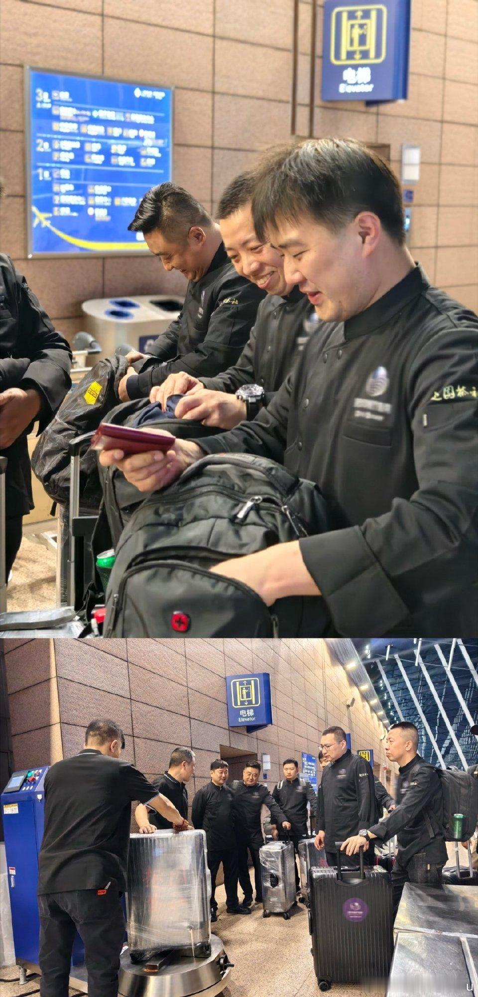 这次轮到中餐惊艳戛纳全场七位中餐大厨一身利落黑西装亮相机场，气场从容又儒雅，掌勺
