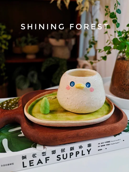敲可爱的小肥啾手工花盆🐦