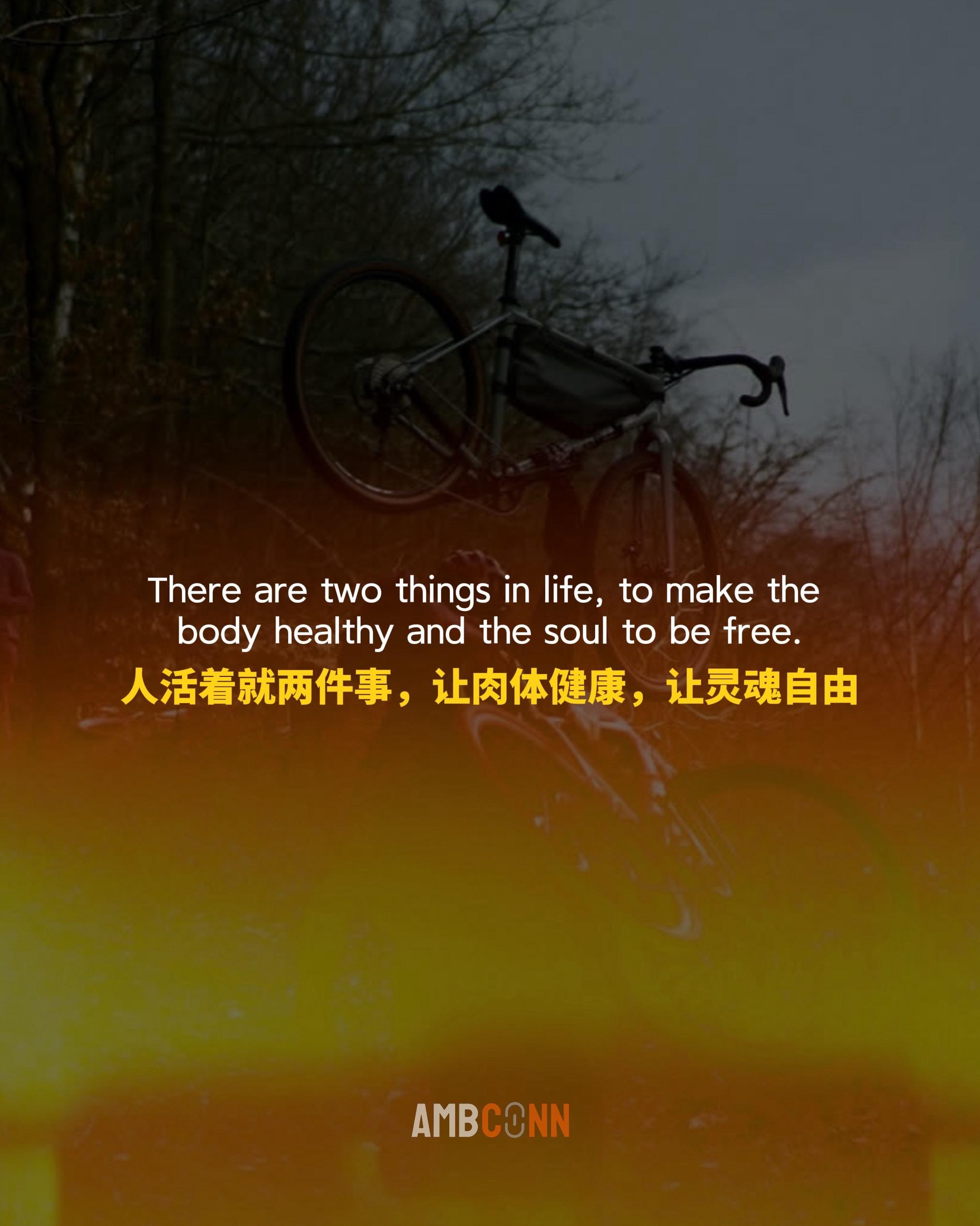 人活着就两件事，让肉体健康，让灵魂自由，成为自己，是世界上最孤独的旅程...