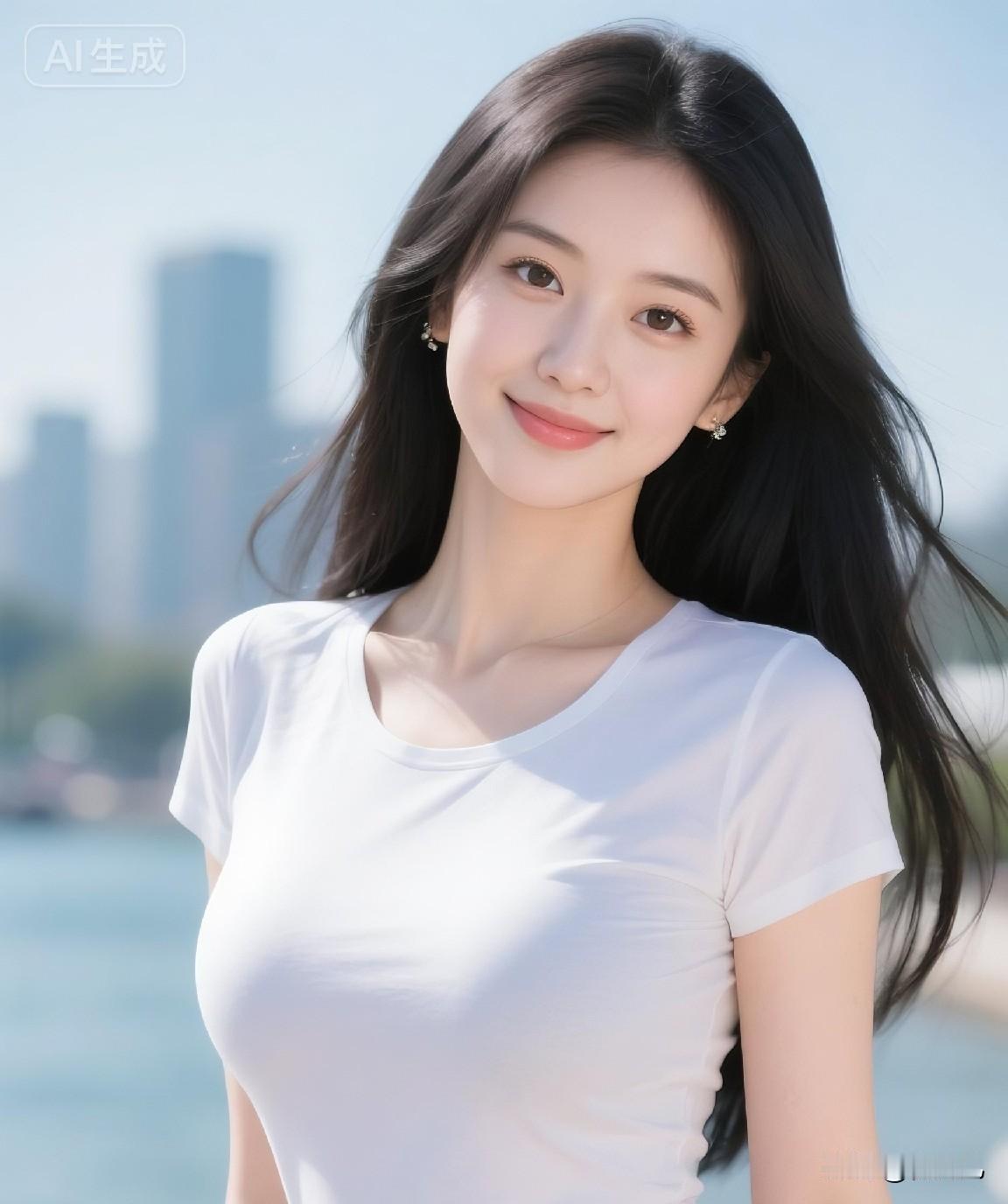 你看这江边的风，它吹乱了头发，却吹不散眉眼里的笑意。身后是千万人的城市喧嚣，眼前