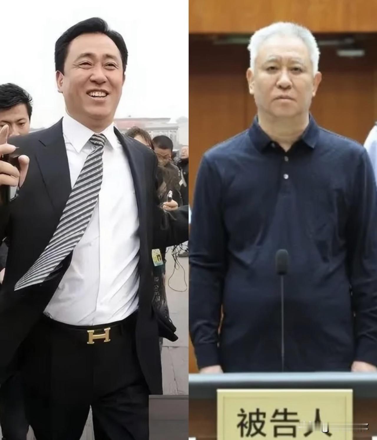 对比两张图，从前意气风发的许家印，如今满头白发，肚子却大了不少。看这状态，他在里