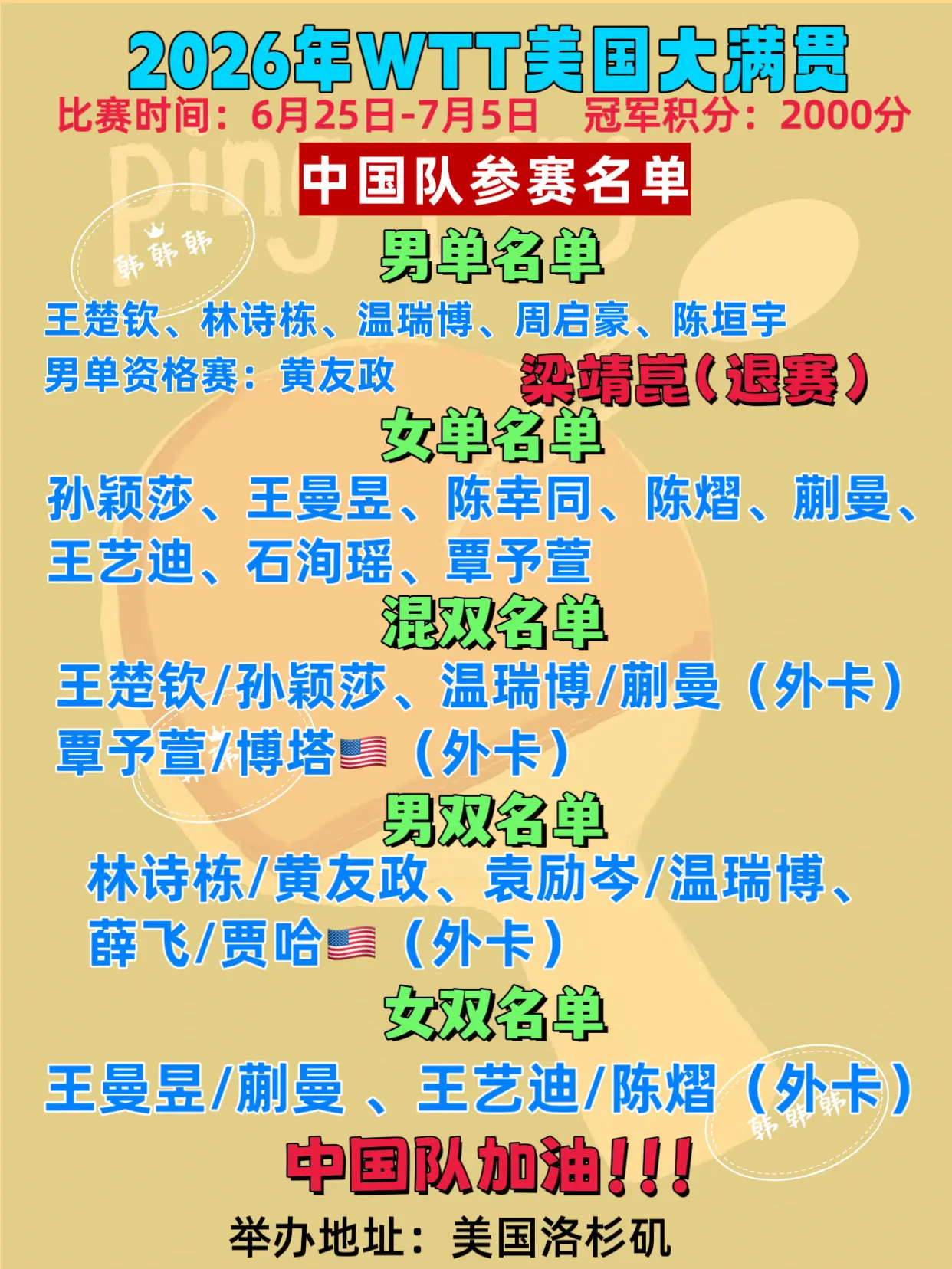 梁靖崑退赛。