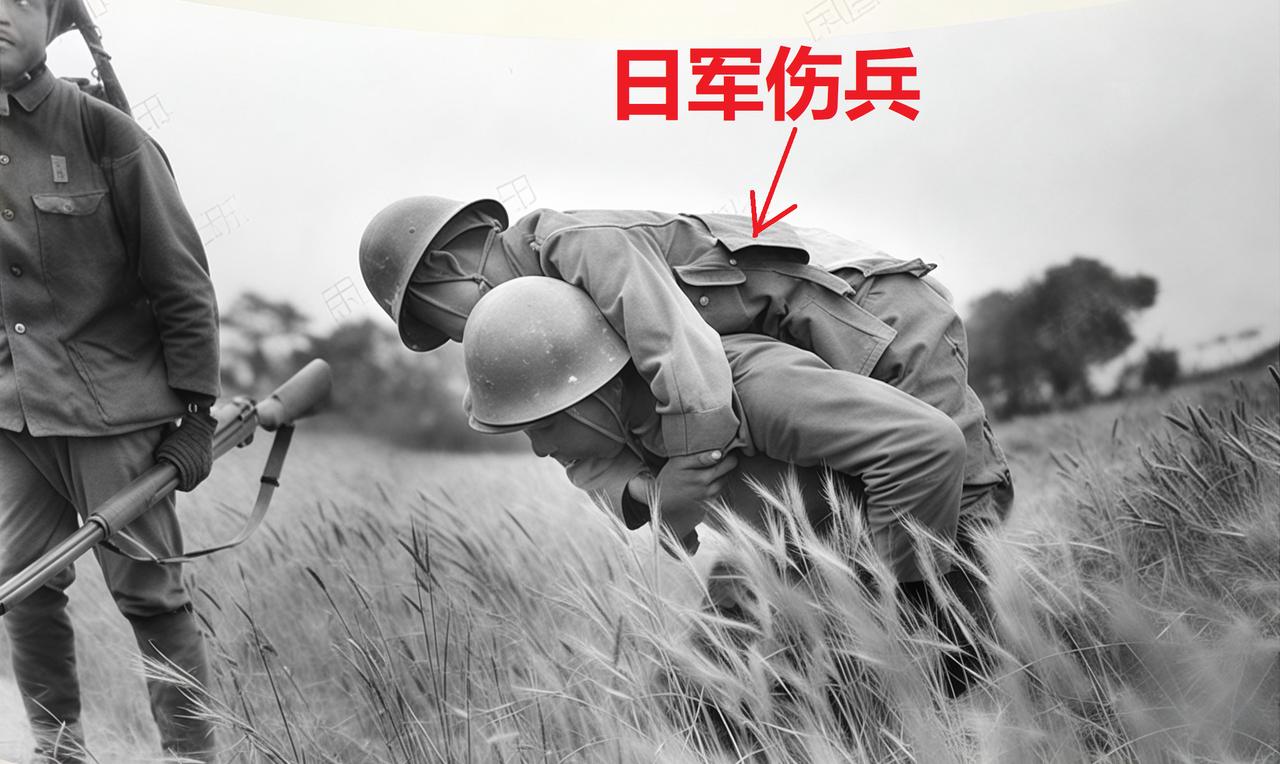 1938年，这是安徽宿州前线拍摄到的真实一幕。一名日军正在背着自己的伤兵前往医疗
