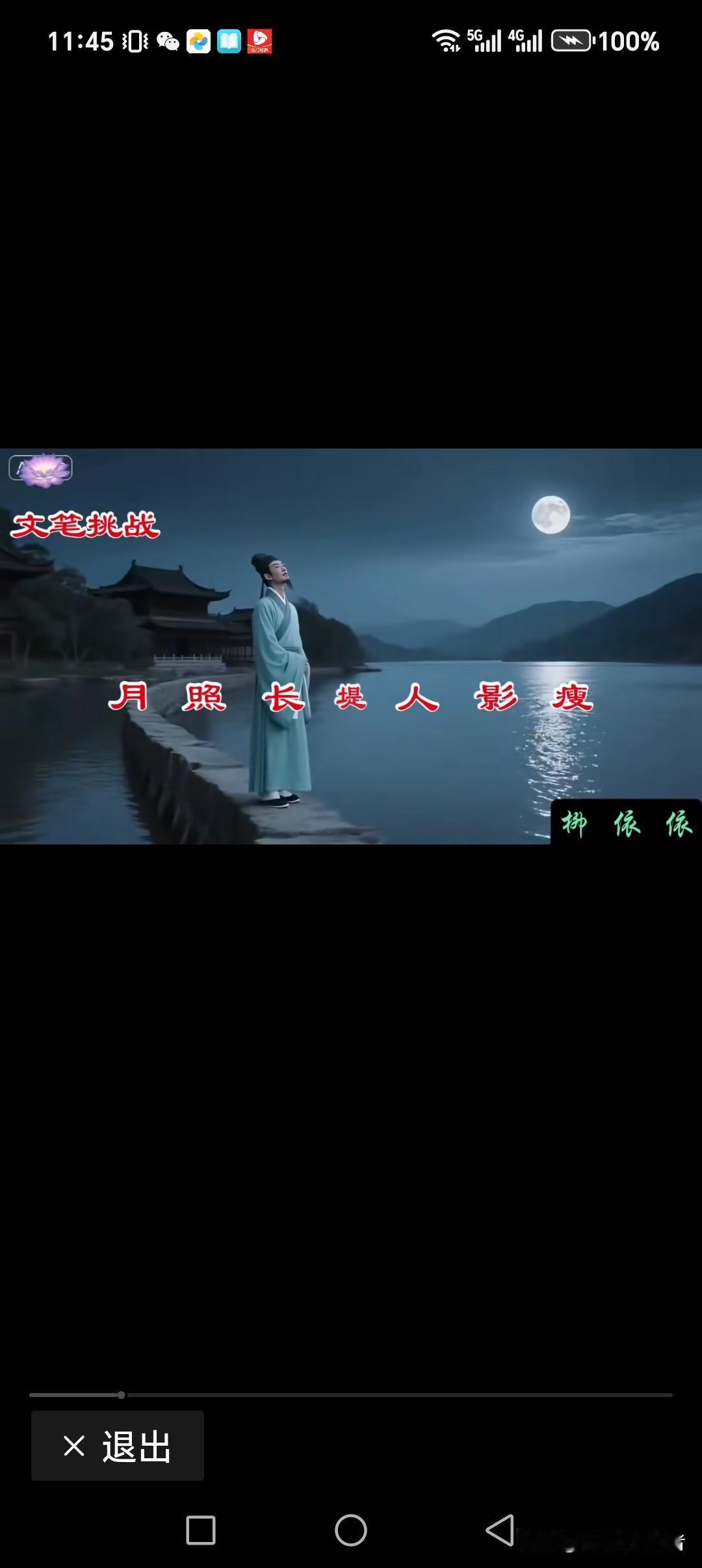 月照长堤人影瘦
水映夜色鸟儿归
