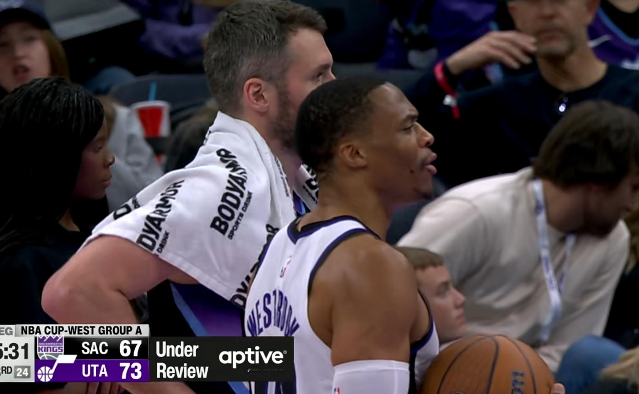 和爱神还有对面教练聊聊天威斯布鲁克国王vs爵士