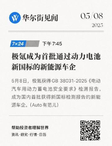 买极氪不用等新国标了[酷] 恭喜极氪[爱你]极氪 是首批通过新国标的新能源车企，