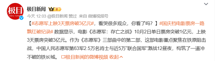 #国庆档电影票房一路飘红破纪录# 看了志愿军第二部，跟第一部一样还是一如既往的好