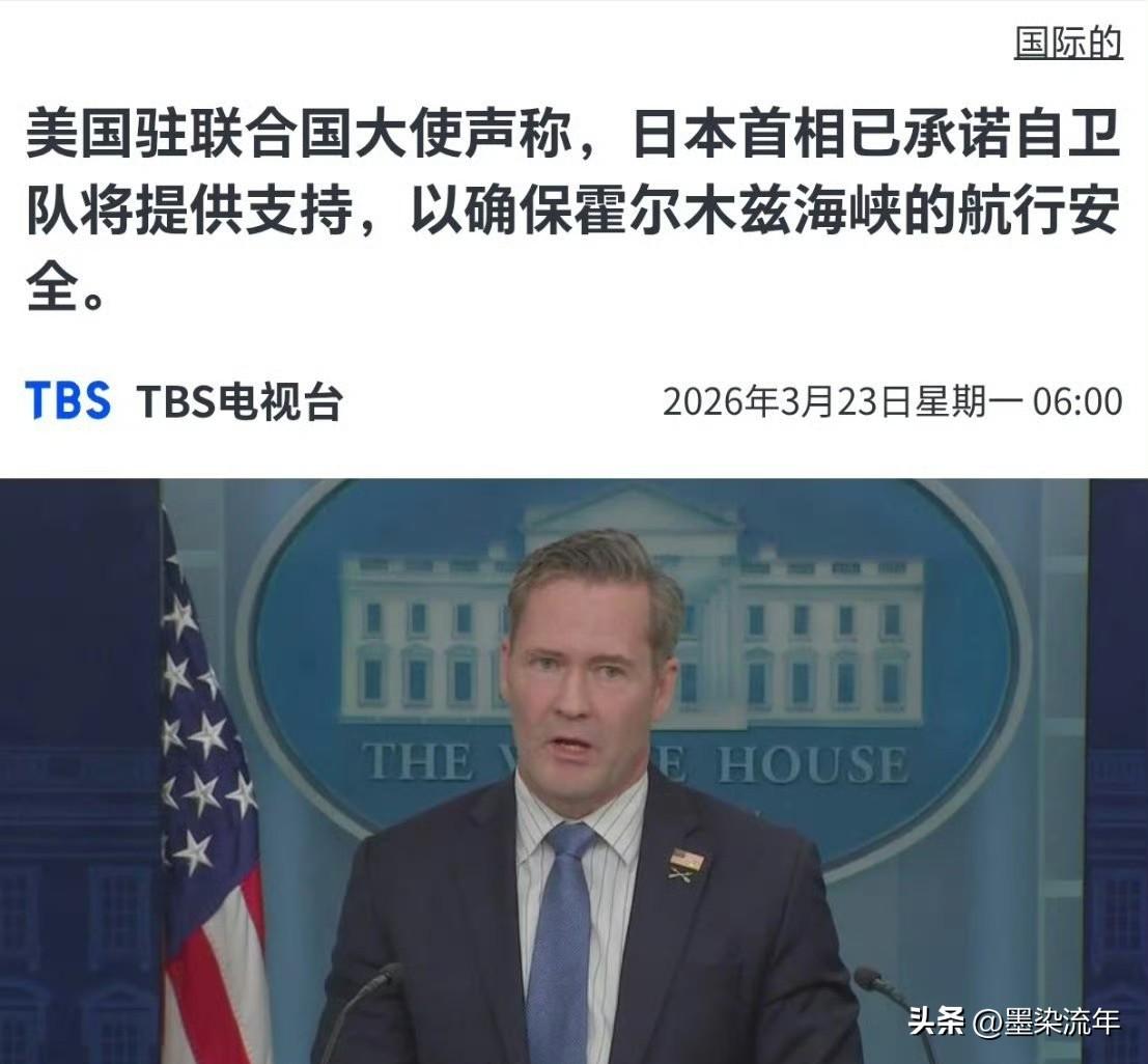 日本要把自卫队派去霍尔木兹海峡？美国代表突然放话，日本首相已经承诺，自卫队将出手