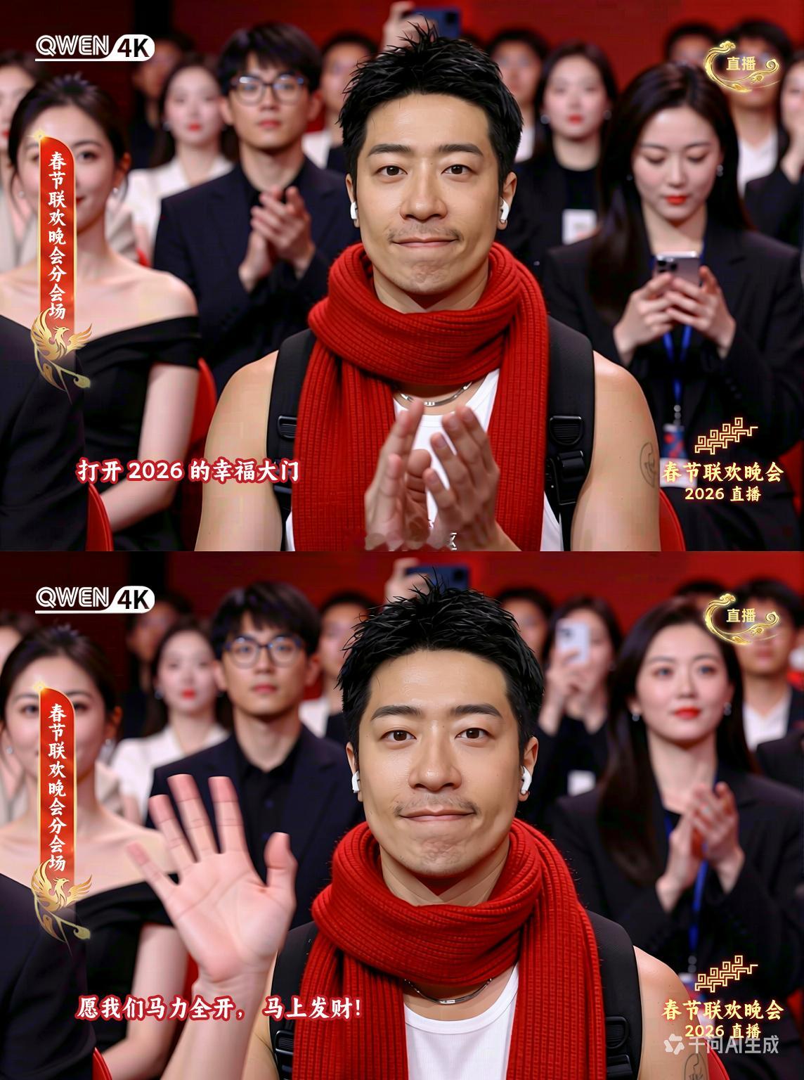真的笑疯了，千问疯了春节摄影大赛春节ai合拍体育ai过大年 