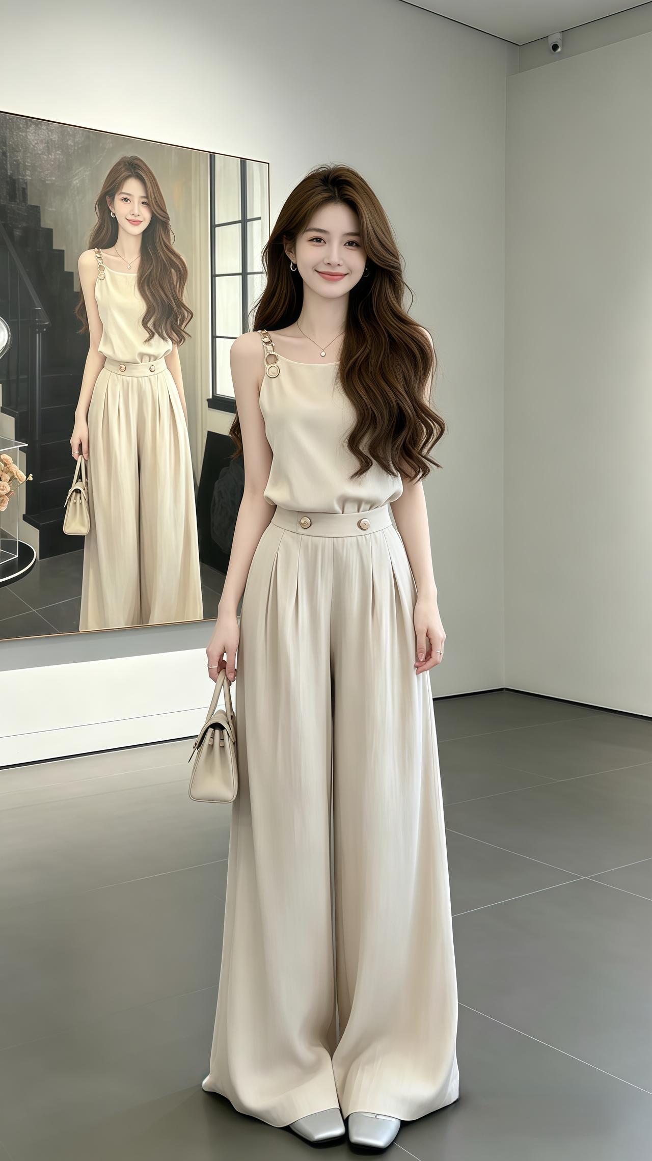 吊带阔腿裤穿搭 夏日松弛感套装穿搭指南 韩系穿搭高级感穿搭穿搭