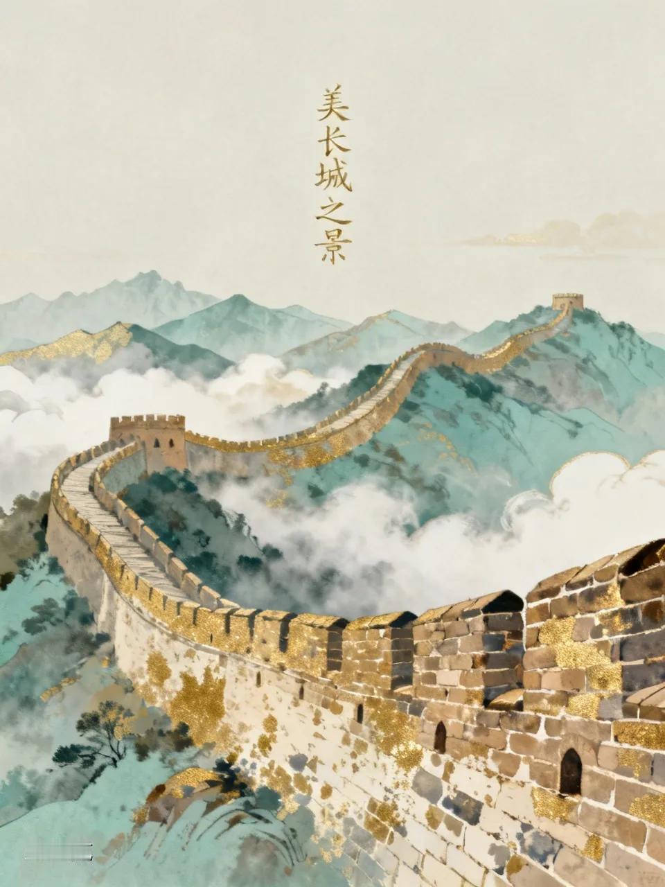 出上：雪飘塞北千山素，
对下：春到长城万里娇。