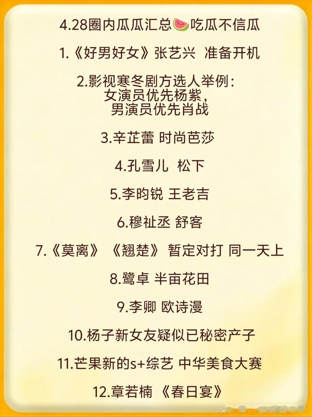 娱圈吃瓜|4.28瓜瓜汇总🍉✨️张艺兴杨紫 肖战辛芷蕾孔雪儿李昀锐穆祉丞白鹿鹭