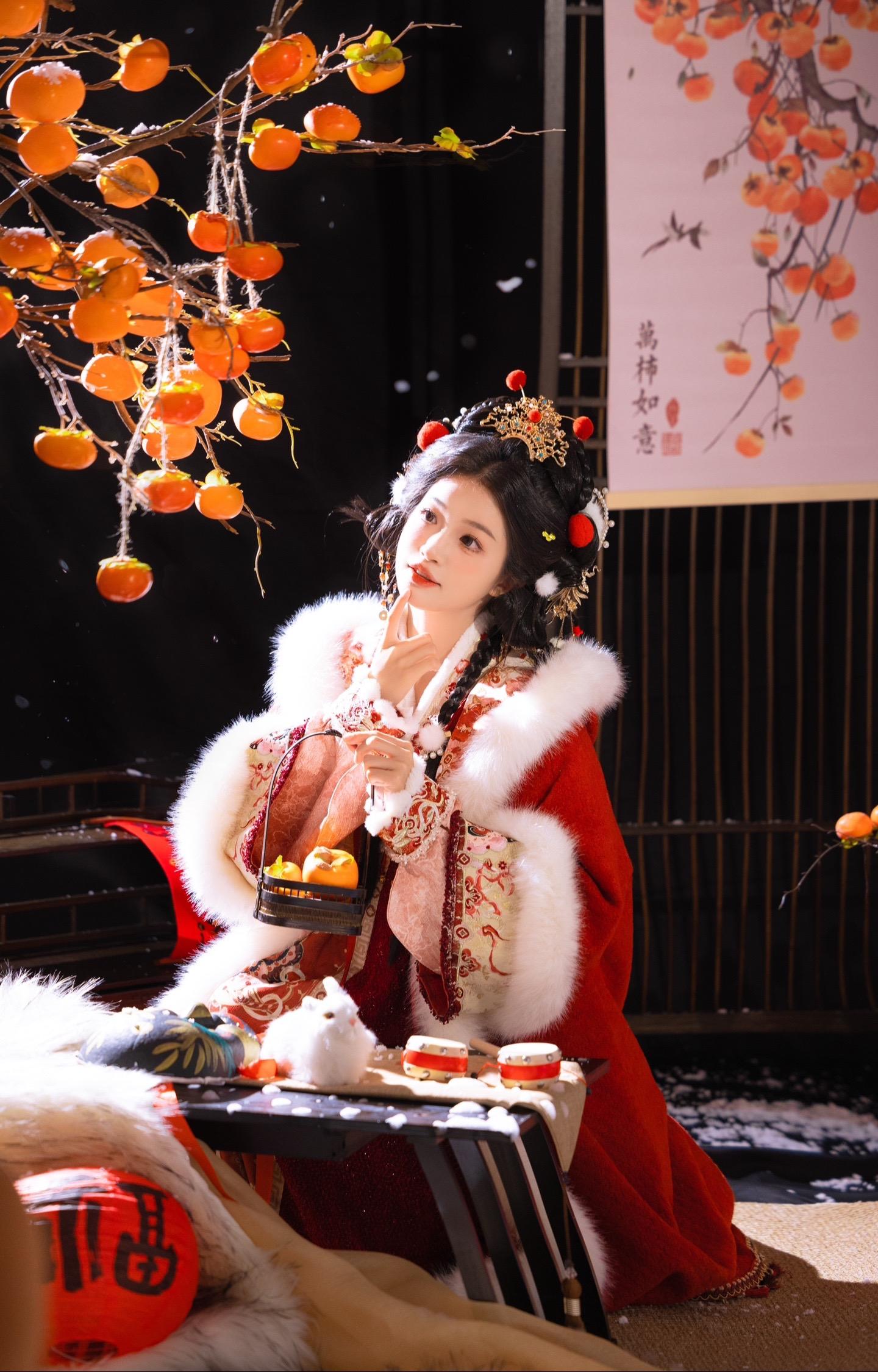 新年就要柿柿如意呀。新年拍照