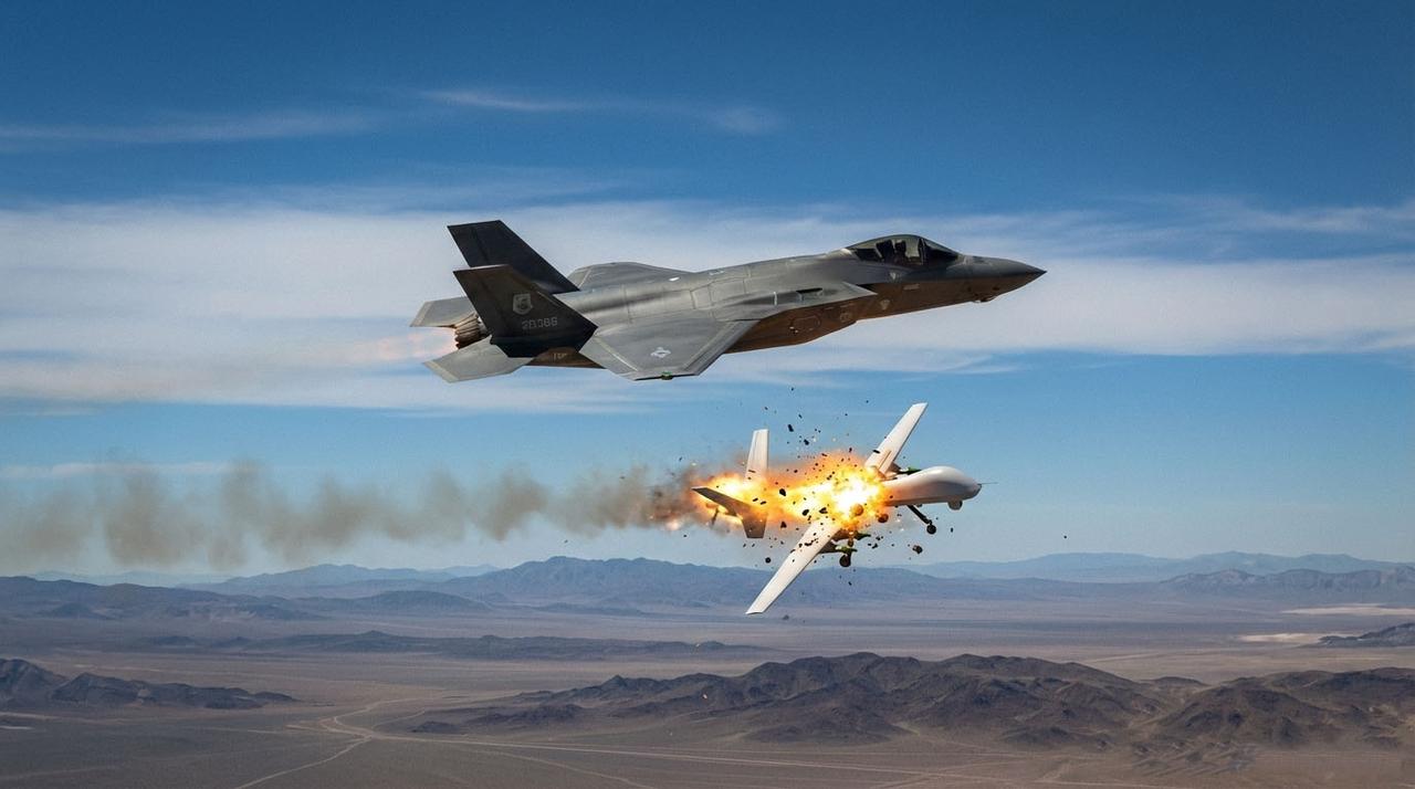 2月3日，美军“林肯”号航母在阿拉伯海击落一架伊朗无人机，F-35C隐形舰载机完