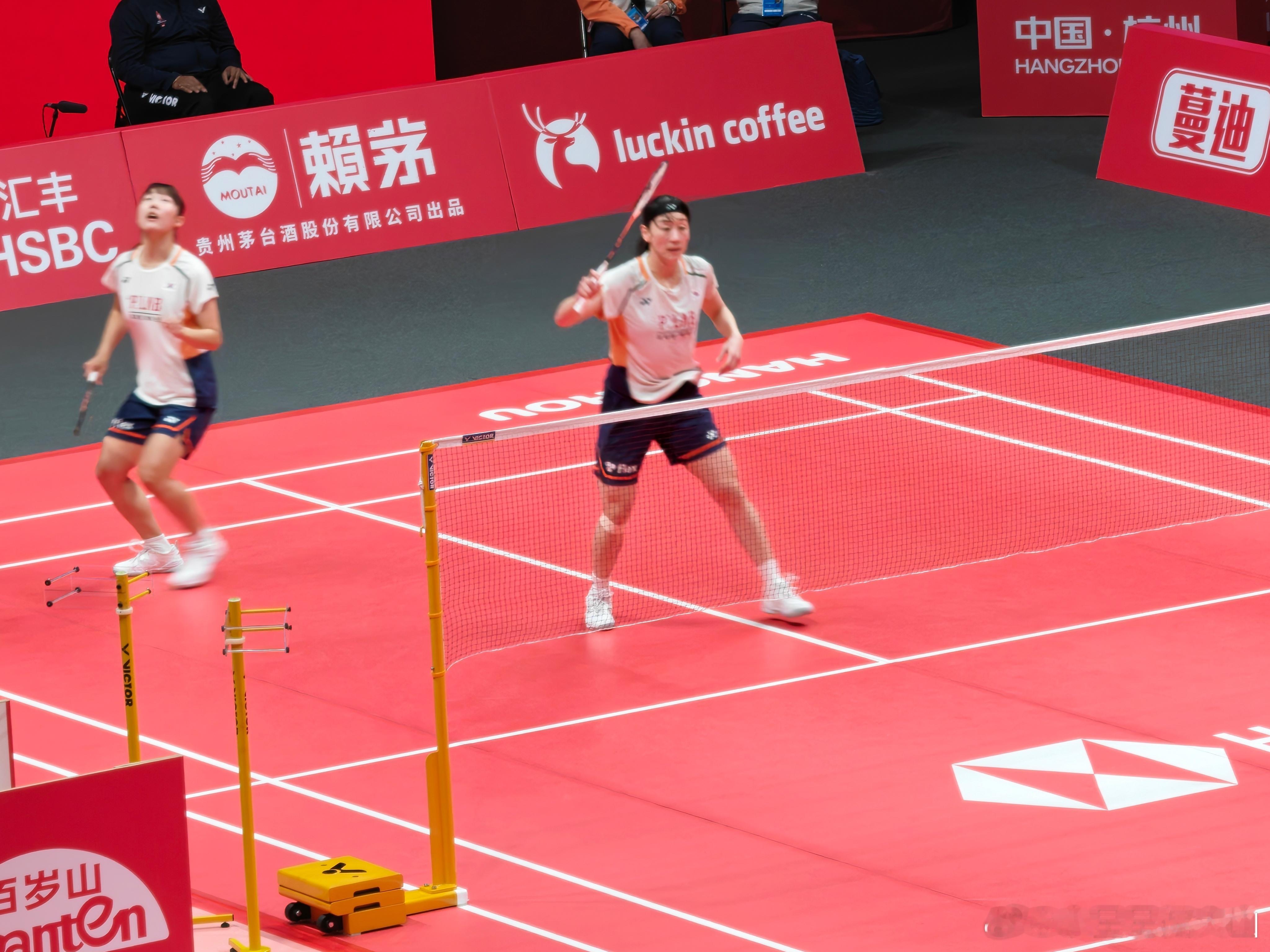 白荷娜/李绍希🇰🇷 21-17、21-19 谢佩珊/洪恩慈决胜杭州胜利在握2