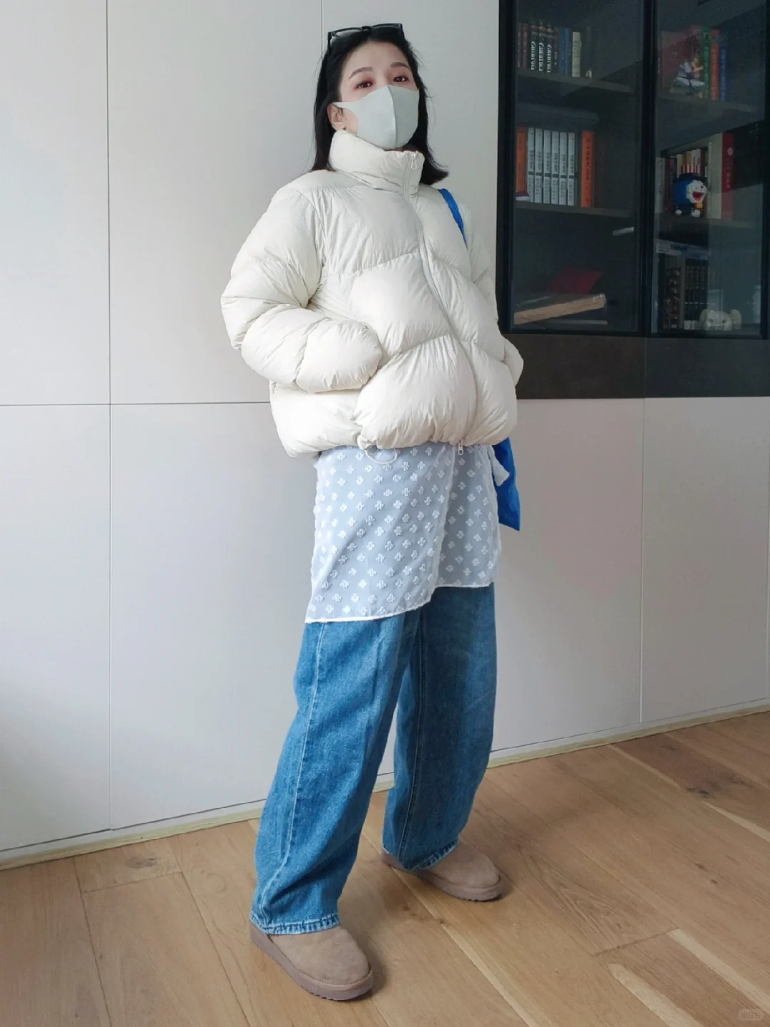 老带新，羽绒服虽是旧但叠穿裙是新呀