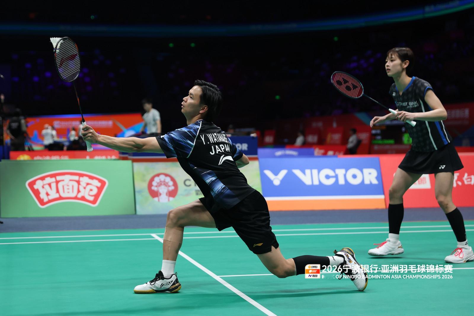渡边勇大/田口真彩🇯🇵 26-24、21-16 杨博轩/胡绫芳下轮对手：金在