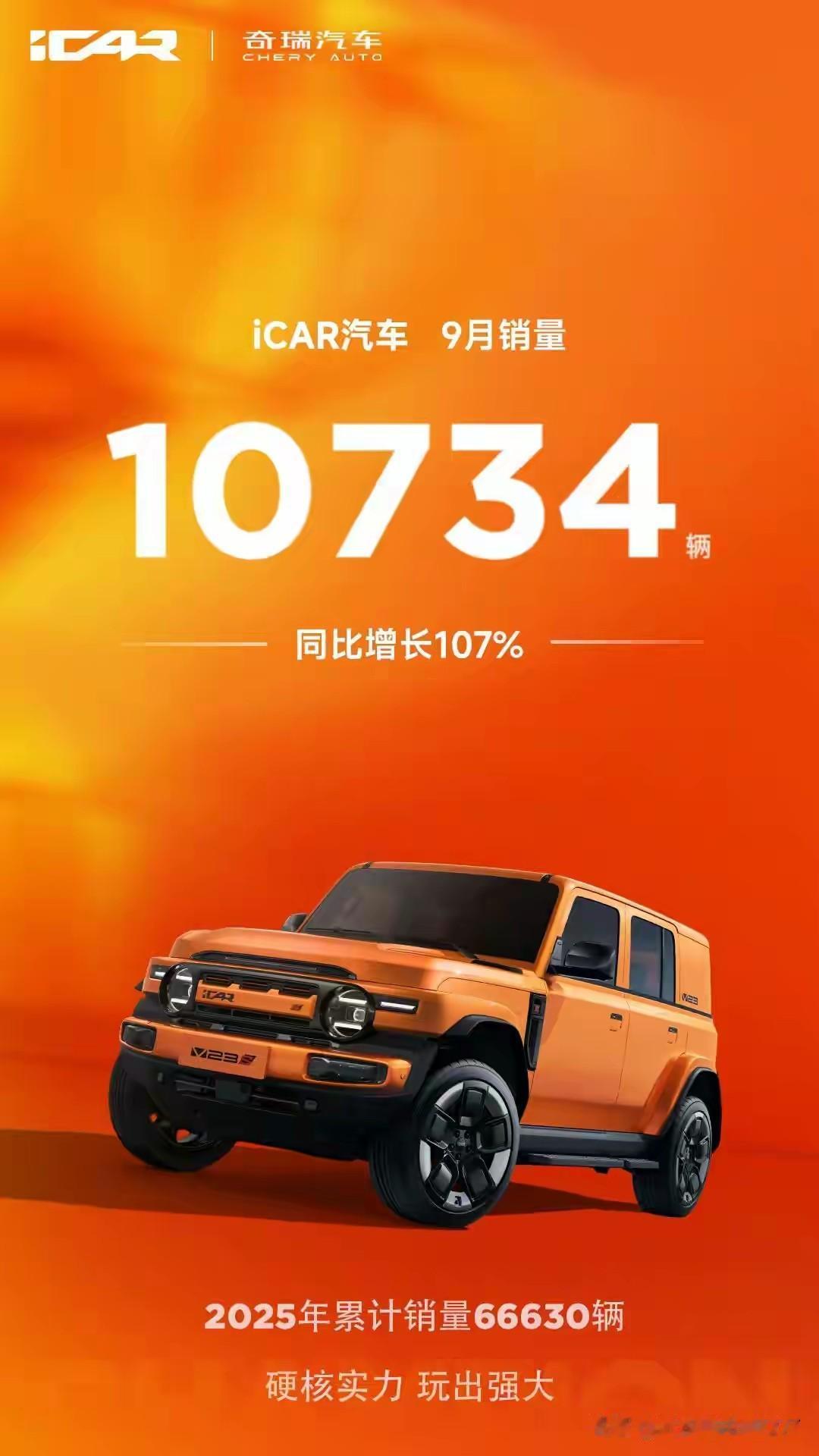 【当红之际，奇瑞icar品牌9月销量破万】
遥想2024年iCAR品牌一经发布，