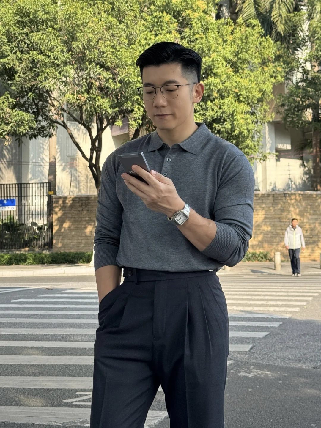 开春了，这个长袖polo很适合男士通勤