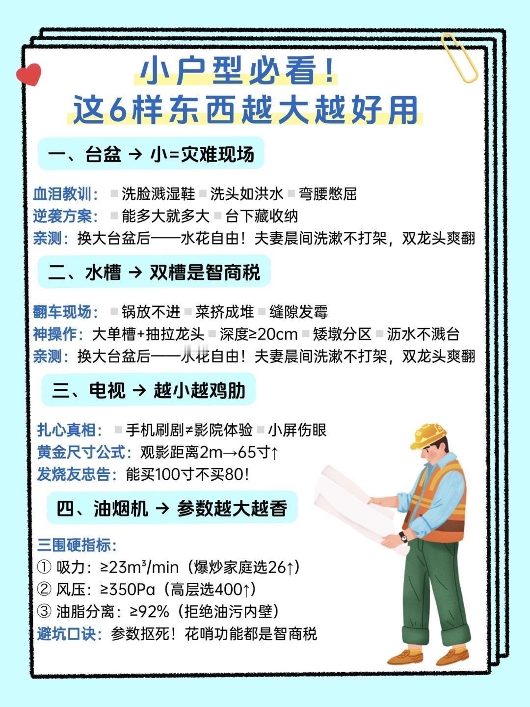 🏠小户型装修总纠结买什么尺寸？今天分享6样"越大越好用"的家居好物，空间显大还