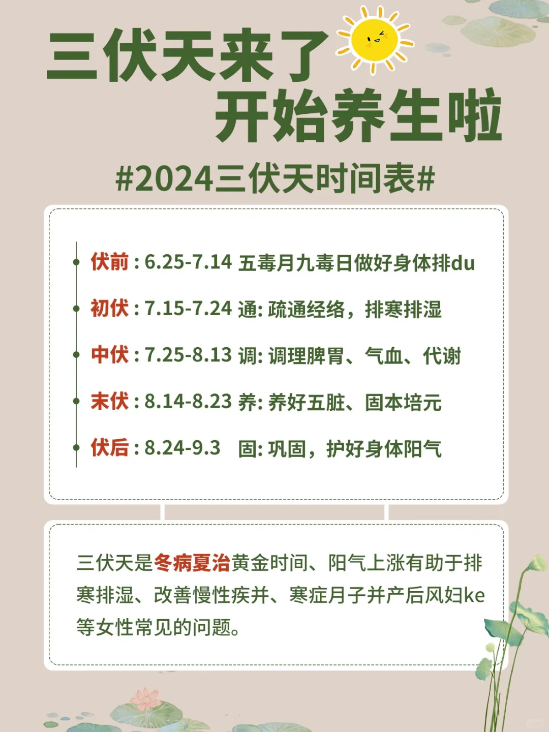 三伏天已到｜提醒开始养生❗️一年养生黄金期
