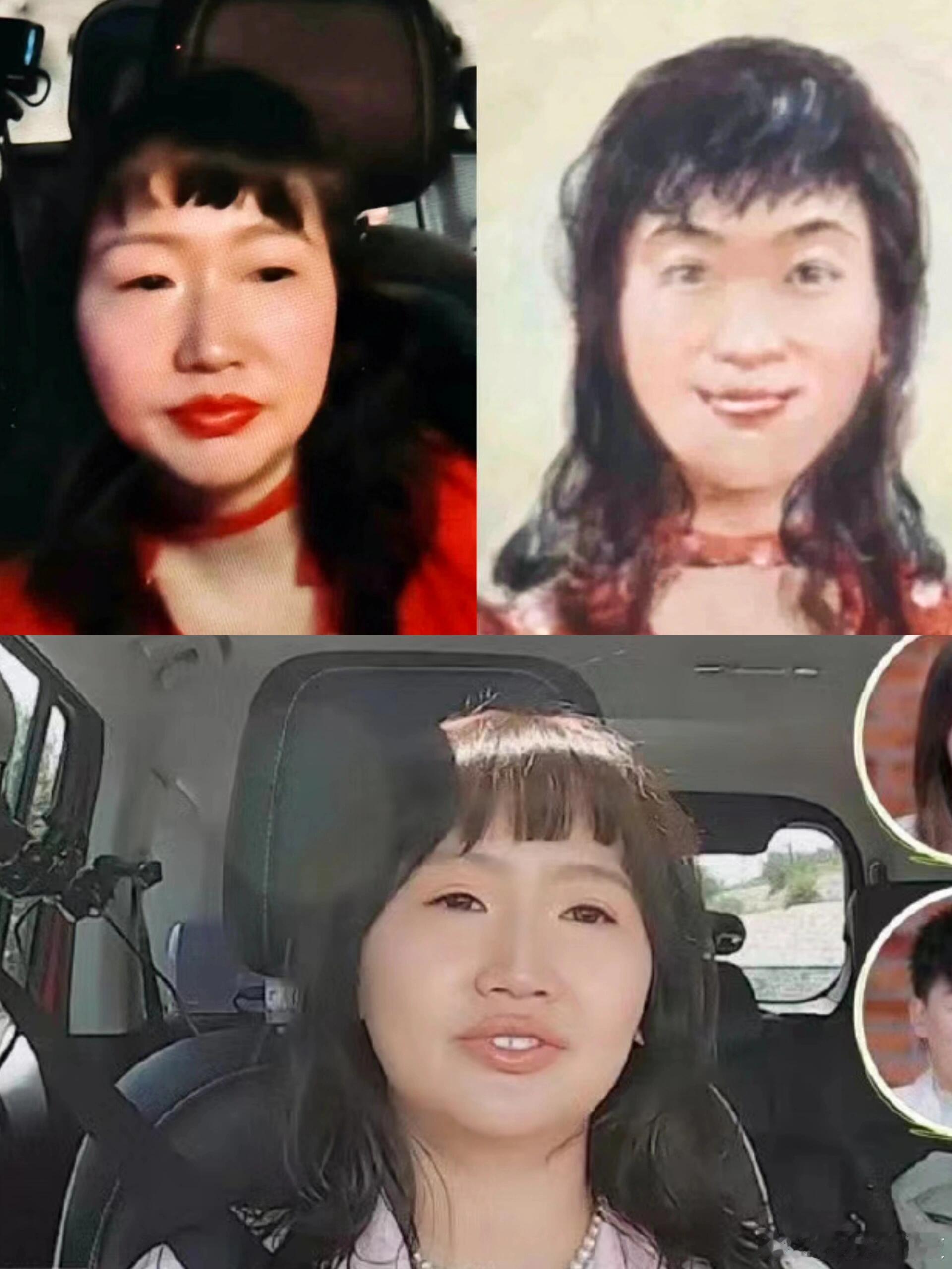 画师：请苍天，辨忠奸！除了把血红大口，画成樱桃小嘴，眉眼几乎一模一样。 画成小口