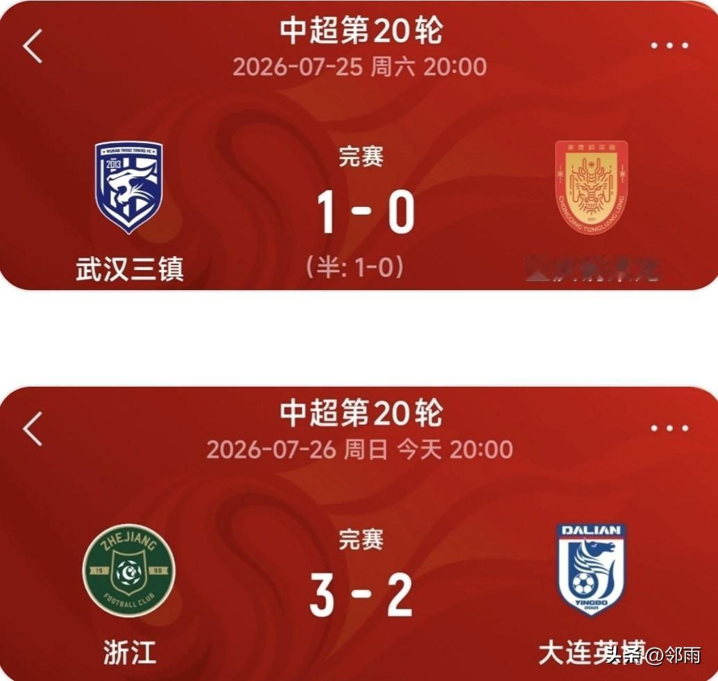 中超第20轮积分榜显神通，领头羊中超四连平，积分榜2、3的输球停一停，虽有积分榜