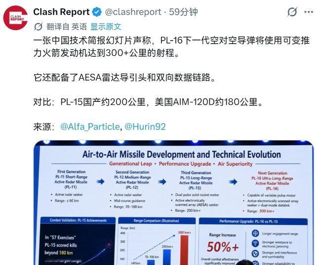 美国怕是要倒吸一口凉气了！外媒报道称，中国的PL-16空空导弹技术参数曝光了！6