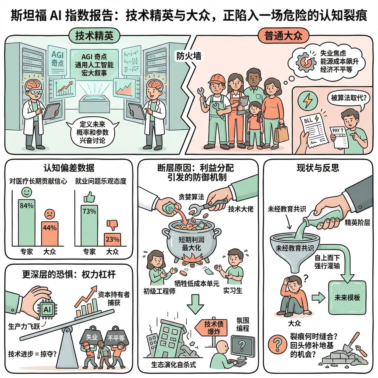 【斯坦福 AI 指数报告：技术精英与大众，正陷入一场危险的认知裂痕】

快速阅读