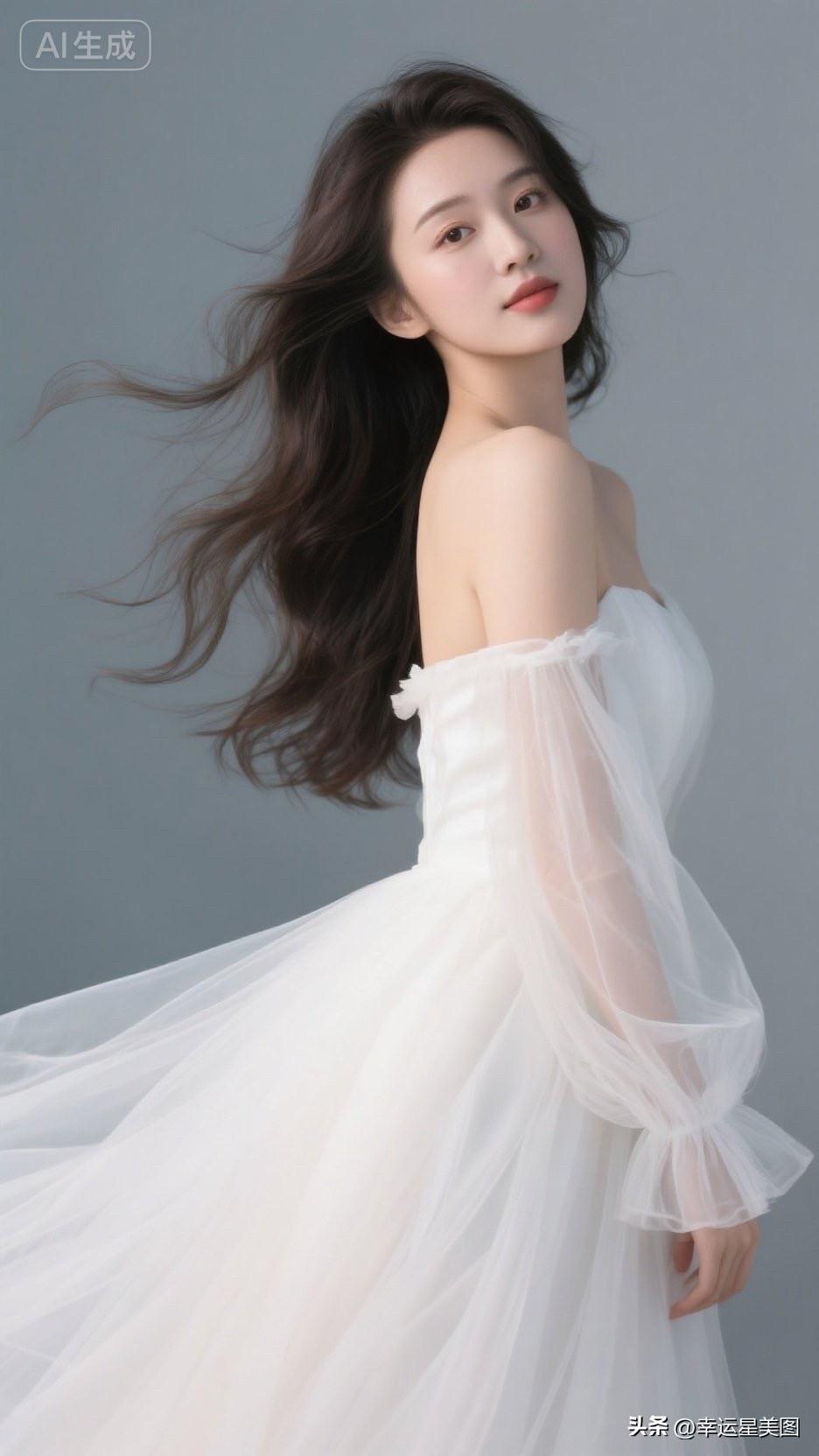梦幻白纱裙，优雅气质女神