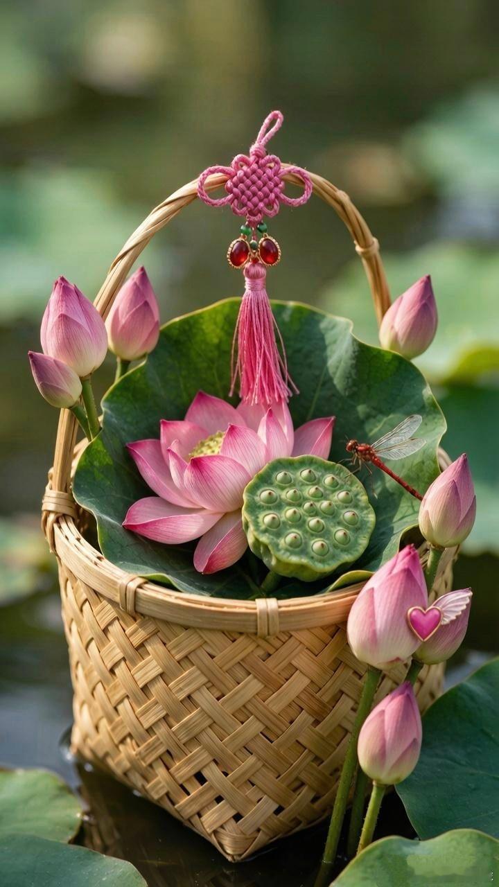 *荷荷美美·好运莲莲·篮收福运" ... 精美荷花壁纸 