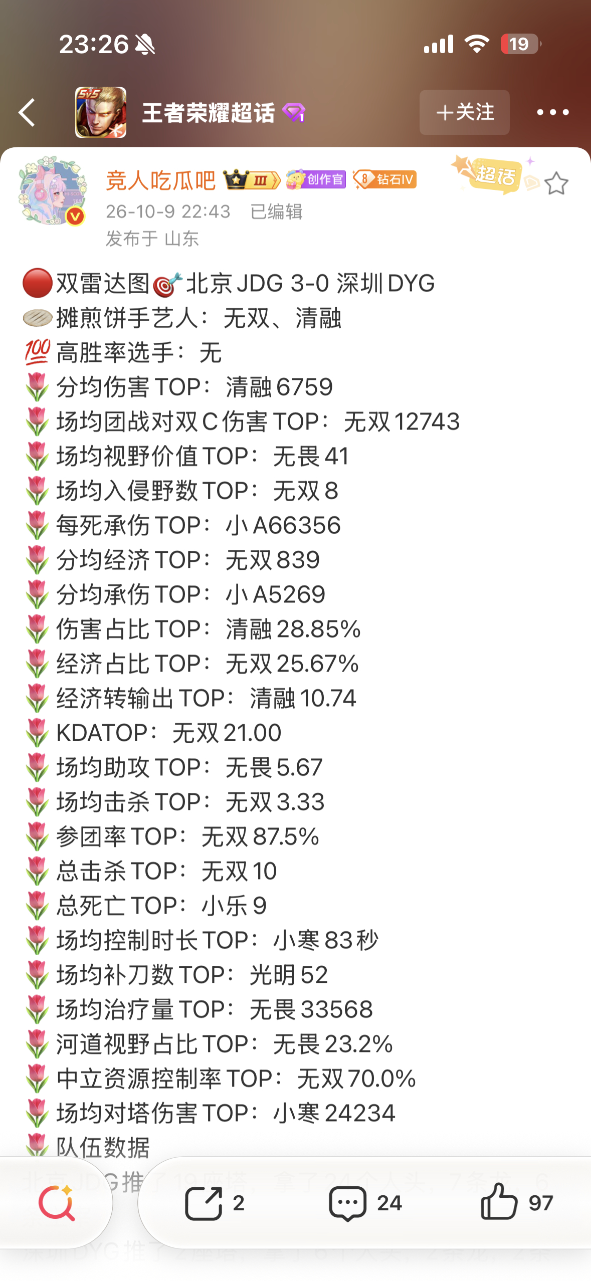JDG王者荣耀[超话]  这波是不是少人了？ ​​​