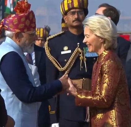 活久见，欧盟主席冯德莱恩面对莫迪时说了一句很多人没想到的话，就是印度万岁，欧洲跟