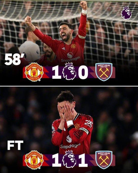 【英超 第14轮，曼联1比1西汉姆联】哈格里夫斯：“曼联会感觉像是丢掉了两分。如